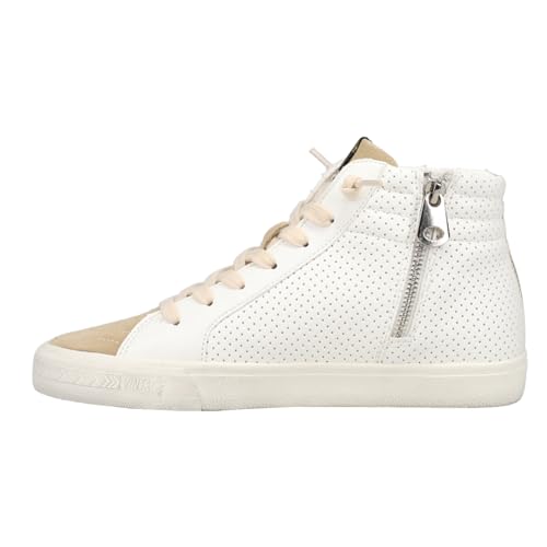 VINTAGE HAVANA Womens Excel Perforated High Lace Up Sneakers Shoes Casual - Brown, Silver, White