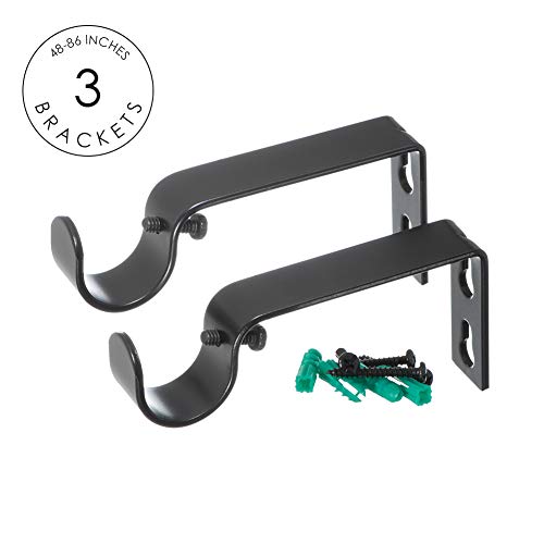 Ivilon Drapery Treatment Window Curtain Rod - Acrylic Ball 1 inch Pole. 16 to 28 Inch (Side Curtain Rod) Satin Nickel