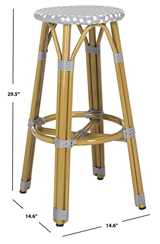 Safavieh PAT4018A Collection Kelsey Navy and White Indoor/Outdoor Bar Stool