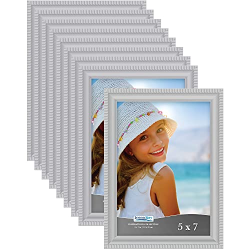 Icona Bay 8x10 Picture Frames (White, 12 Pack), Beautifully Detailed Molding, Contemporary Picture Frame Set, Wall Mount or Table Top, Inspirations Collection