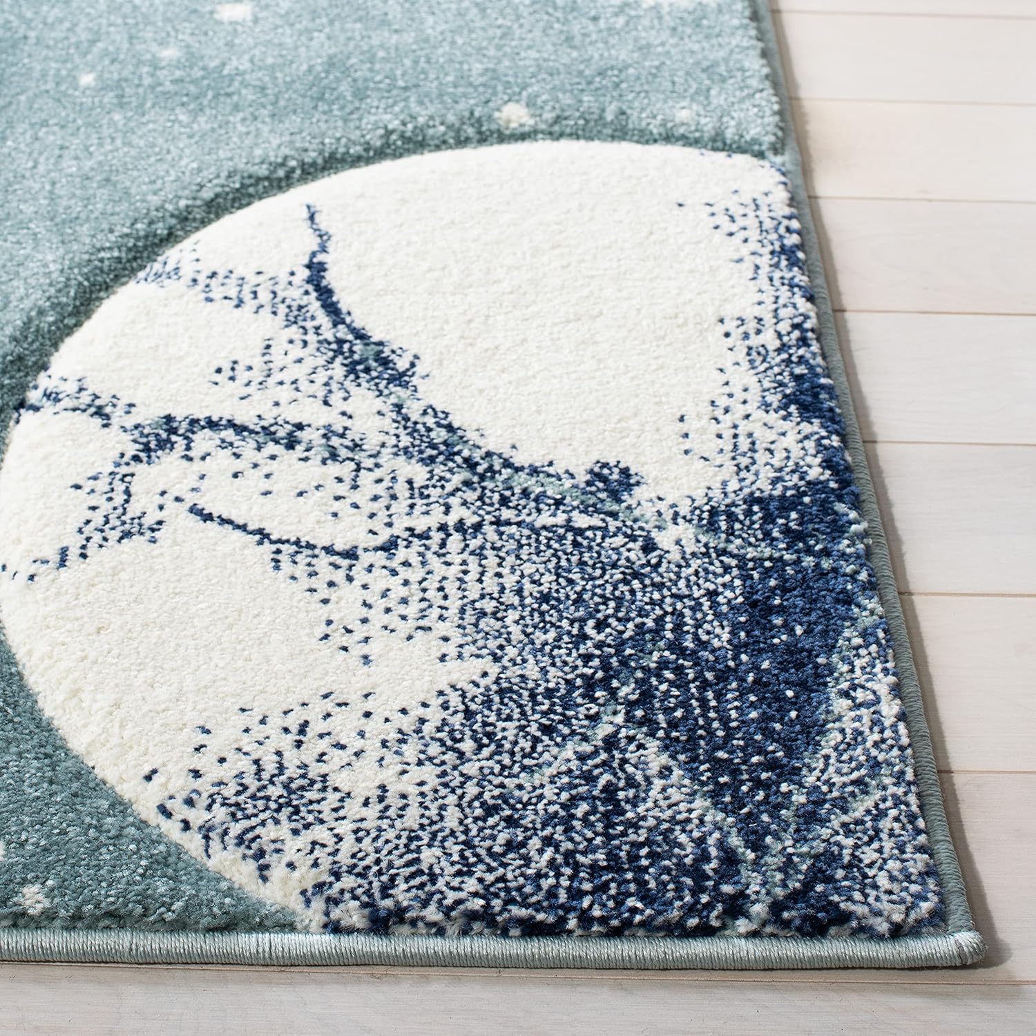 SAFAVIEH Carousel Kids Collection Accent Rug - 2' x 3', Teal & Ivory, Non-Shedding & Easy Care, Ideal for High Traffic Areas for Boys & Girls in Playroom, Nursery, Bedroom (CRK103J)