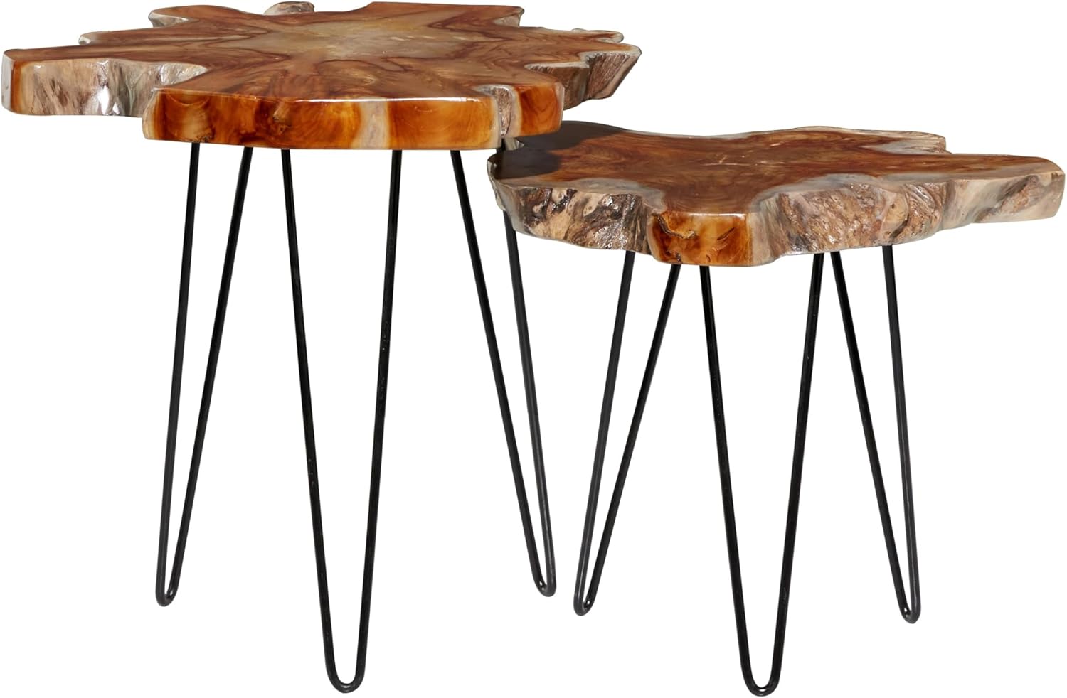 Deco 79 Contemporary Teak Wood Accent, Set of 2 Side Table 20