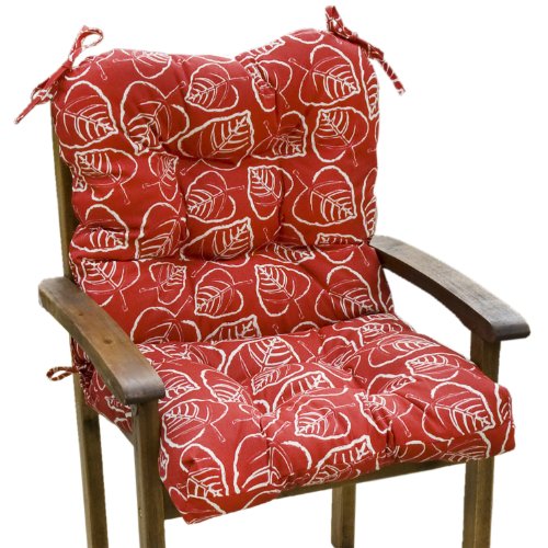 Greendale Home Fashions Outdoor Seat/Back Chair Cushion, Patriotic Leaf