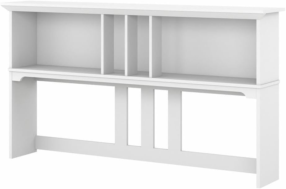 for Bush Furniture Salinas 60W Hutch for L Shaped Desk, Pure White