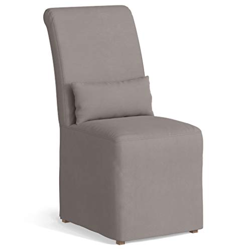 Sunset Trading Slipcovered Upholstered Dining Chair, Performance Fabric Gray