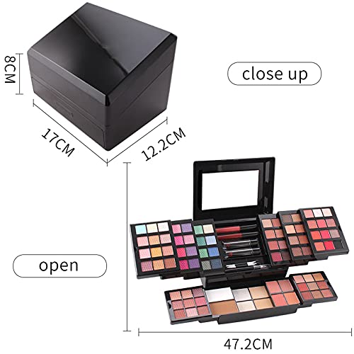 All-in-one Holiday Make up Gift Set | Makeup Kit for Women Full Kit Essential Starter Bundle Include Eyeshadow Palette Lipstick Blush Foundation Concealer Face Powder Mascara Lipgloss Brush