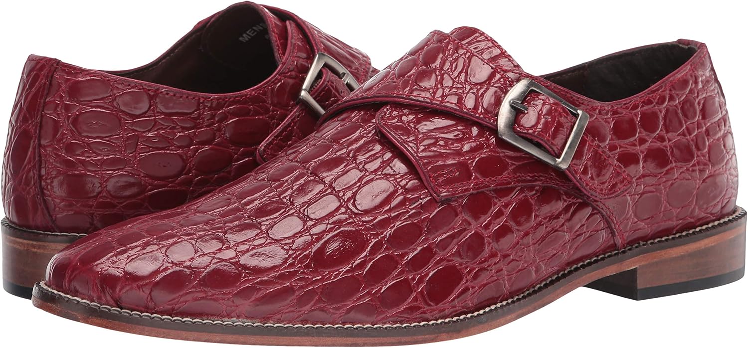 Stacy Adams mens Gavino Plain Toe Monk Strap,RED,13 M US