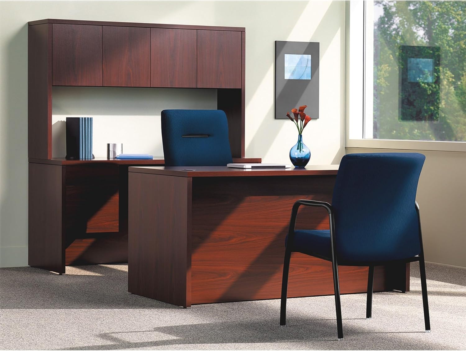 HON COMPANY Desk Bridge, 4 by 24 by 29-1/2-Inch Pedestal Desk in Modern Wood Style for Working