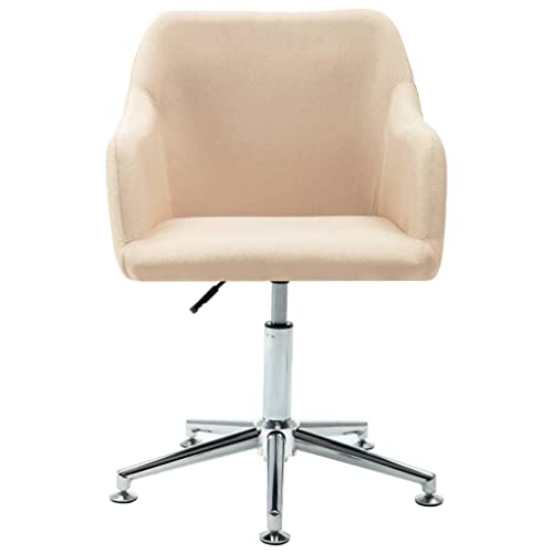Swivel Dining Chair Cream Fabric,Modern and Stylish Swivel Dining Chair with Ergonomic Design and Height Adjustment Dining Room Furniture