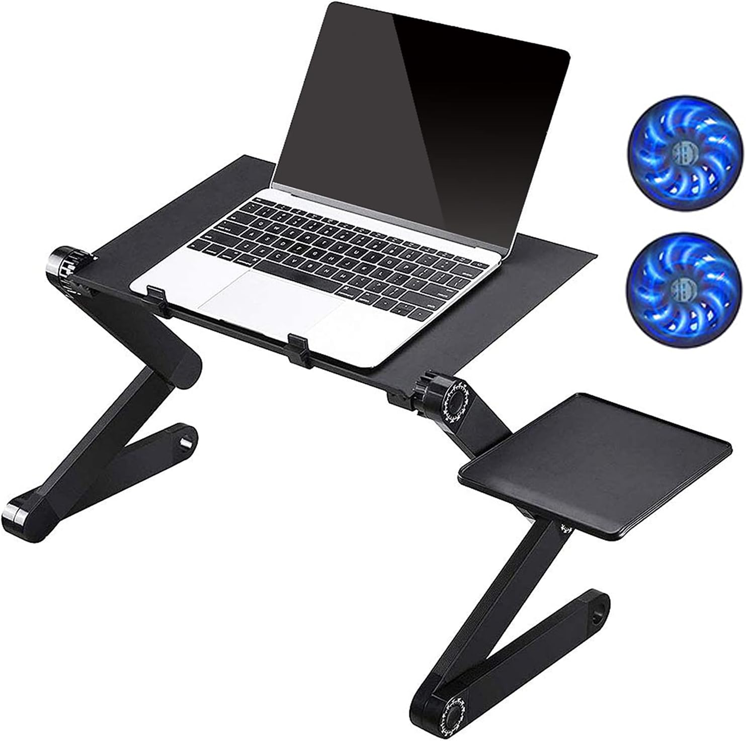 Laptop Table For Bed and Sofa IPAD Stand Cozy Desk Portable Adjustable Laptop Table Sitting With 2 Cooling Fans and Mouse Pad Adjustable Laptop Bed Stand Table Notebook Stand Reading Holder, COOLBUDDY