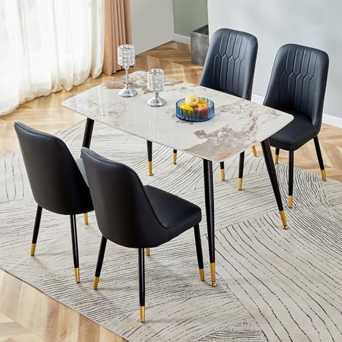 Modern Dining Table Set for 4,Dining Room Table and Chairs Set of 4,50