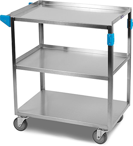 Carlisle FoodService Products Stainless Steel 3 Shelf Utility Cart, 15.5