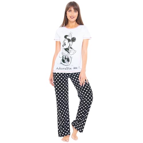 Disney Womens Pajamas | Minnie Mouse Pajama Set | Cotton Pajamas for Women