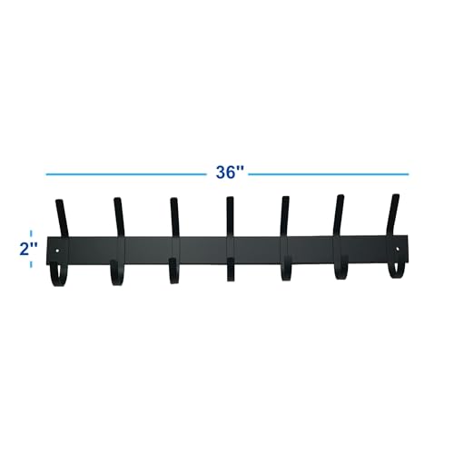 Wall Mounted Hook Rack, Premium Quality Coat Rack Rail, Heavy Duty Entryway Furniture, Made in USA (4 Hooks - 20