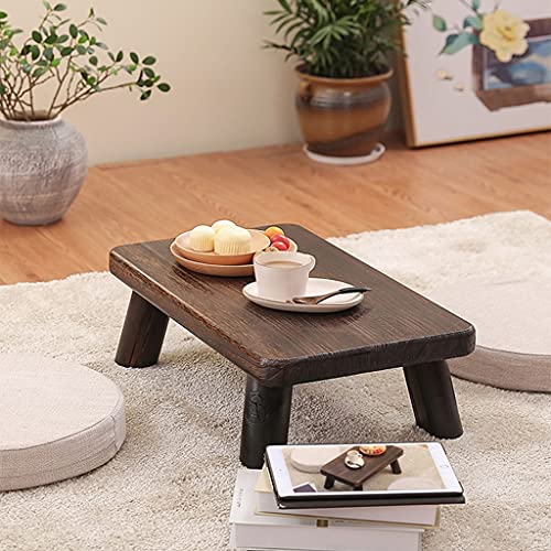 Retro Japanese Style Small Coffee Table Zen Tea Low Table Bay Window Coffee Table Simple Tatami Table Can Be Used As A Low Stool (Size : 60x35x18cm)