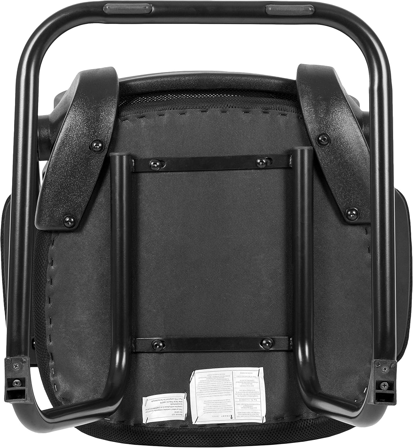 BizChair Black Mesh Sled Base Side Reception Chair with Flip-Up Arms-Office Waiting Room