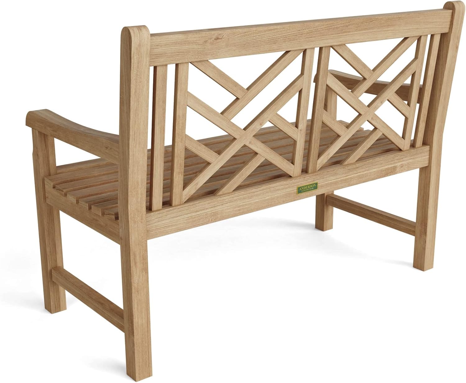 Anderson Teak BH-121 Vilano 2-Seater Bench, Honey Gold Teak