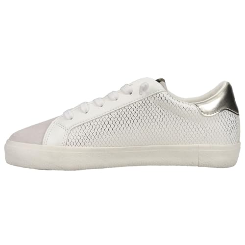 VINTAGE HAVANA Womens Kate Snake Lace Up Sneakers Shoes Casual - Gold, Grey, White