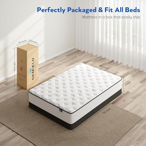 Full Size Mattress, 10 Inch Full Mattress in a Box, Hybrid Mattress with Memory foam and Pocketed Coils for Breathable and Durable Support, CertiPUR-US Certified