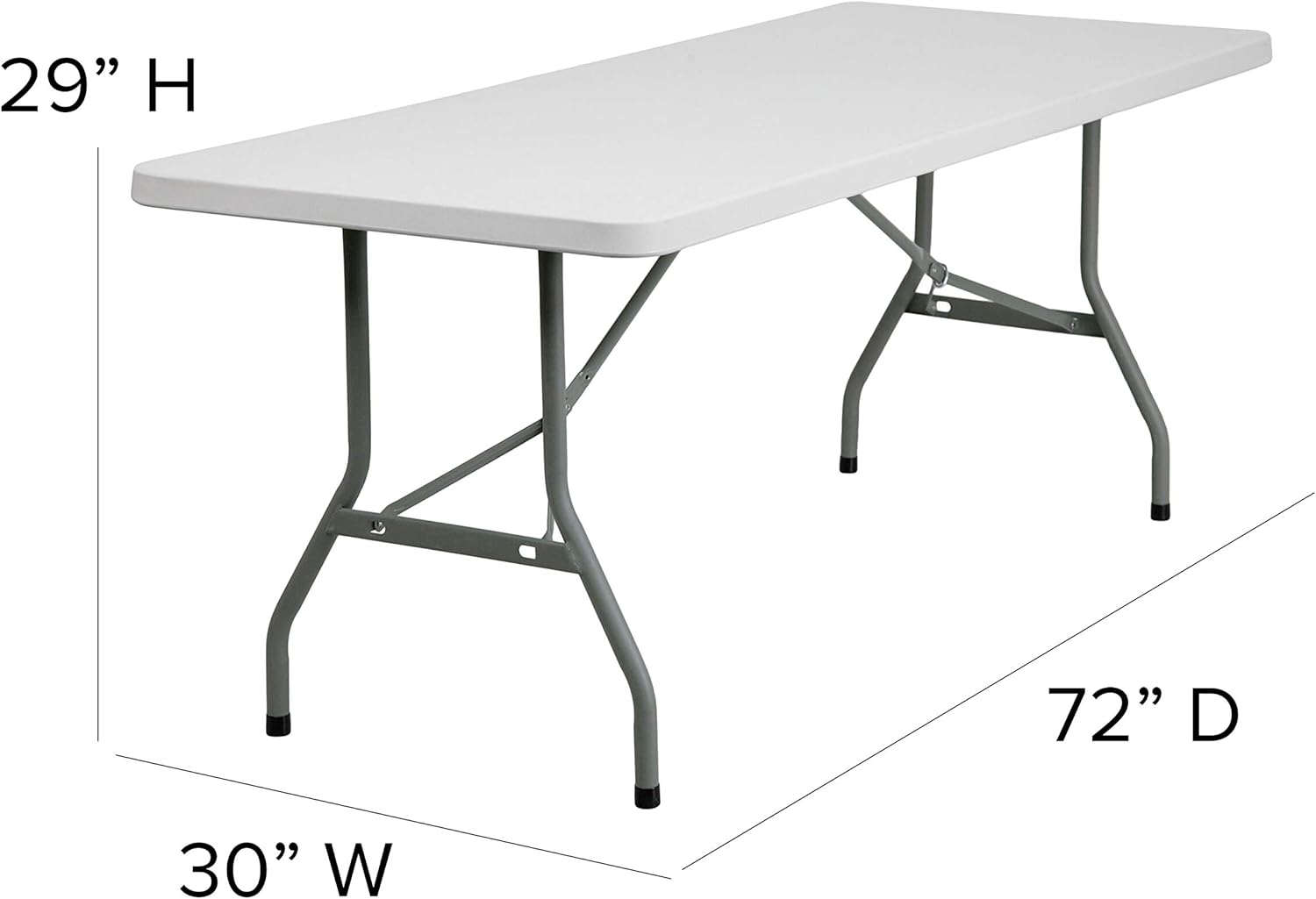 BizChair 6-Foot Granite White Plastic Folding Table - Banquet / Event Folding Table