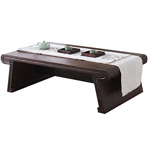 Living Room Zen Tea Table Retro Low Table Coffee Table Japanese Tatami Table Coffee Table Suitable for Bay Window (Size : 80x50x30cm)