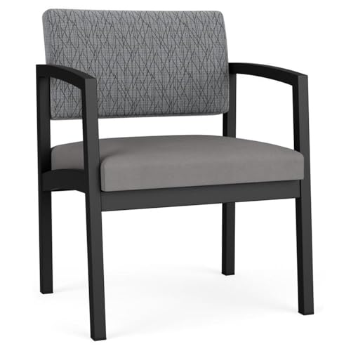 Lenox Steel Fabric Oversize Guest Chair in Black/Adler Gray Flannel