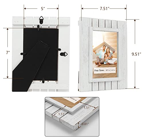 8x10 Picture Frames Set of 2, Solid Wood Photo Frame with HD Glass, Farmhouse Rustic Distressed White Frame for Wall Gallery Mounting and Desktop Display