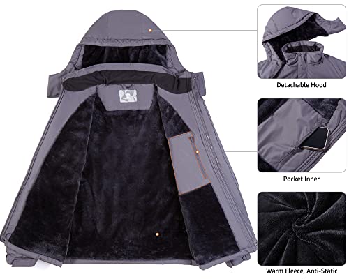 CAMEL CROWN Men's Waterproof Ski Jacket Warm Winter Snow Coat Mountain Windbreaker Hooded Raincoat Snowboarding Jacket