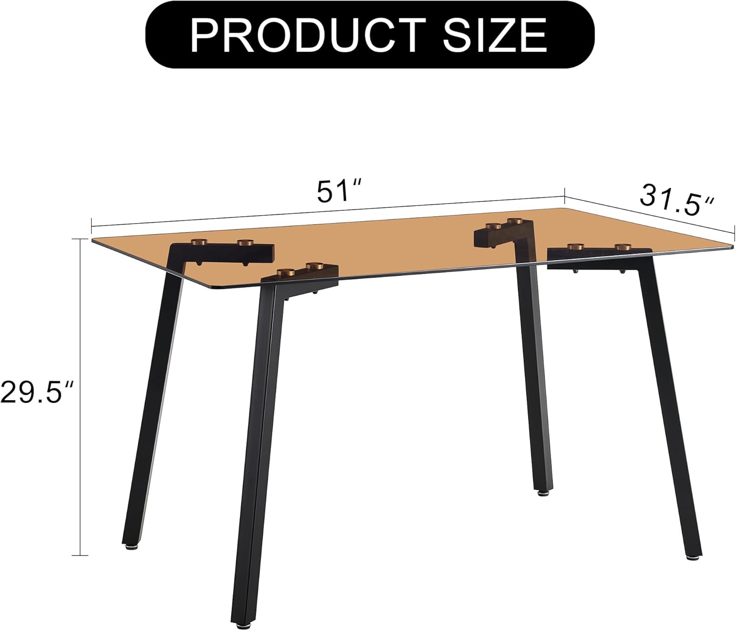Modern Minimalist Rectangular Glass Dining Table | 0.31