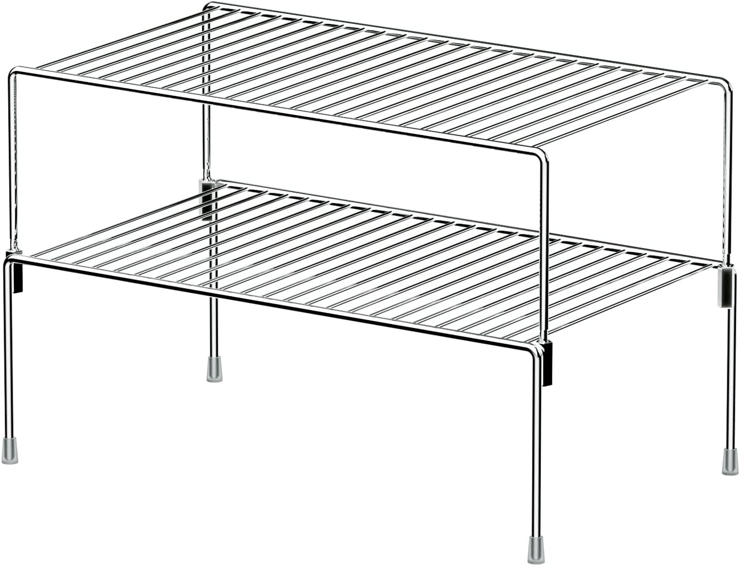 ARCCI Kitchen Cabinet Organizer Set of 2, Stackable Cabinet Organizers and Storage Wire Shelves Rack, Rustproof Metal Counter Shelf for Kitchen Cabinets, Cupboard, Pantry, Countertop, Freezer