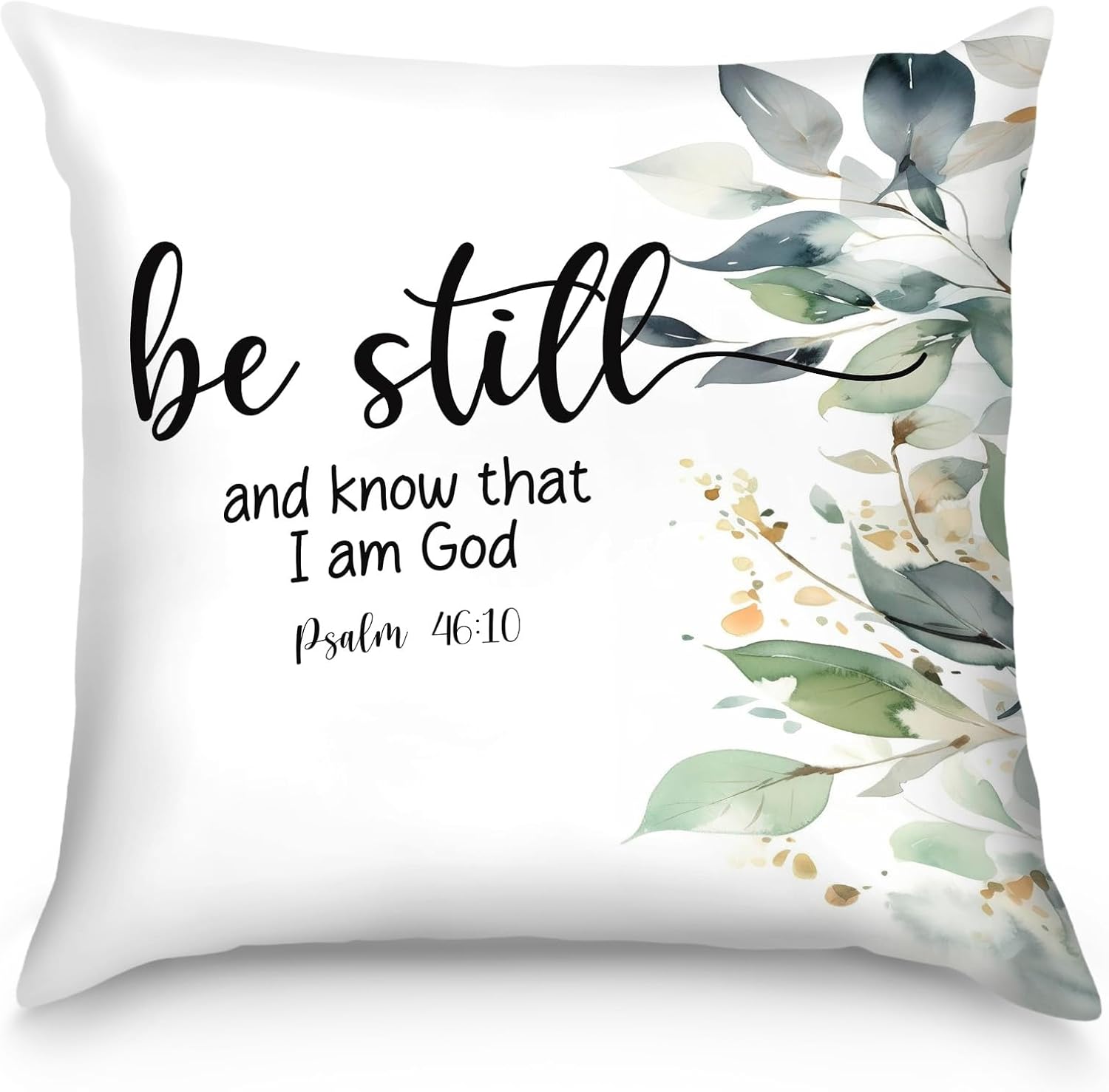 Be Still and Know That I Am God Silk Pillow Cases - 18x18 Decorative Pillow Covers, Bible Verse Satin Pillowcase for Hair and Skin, Physical Therapy Gifts Pillow Cover for Bed Home Decor