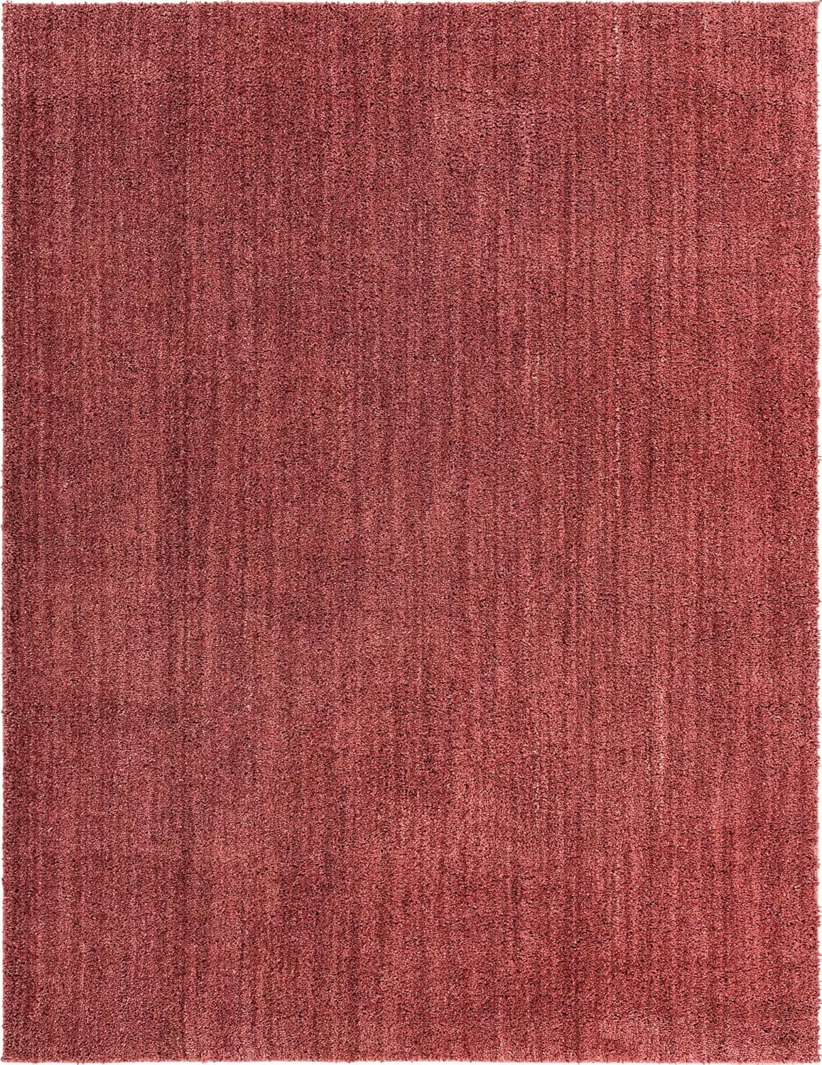 Rugs.com Jill Zarin Shaggy Chic Collection Rug – 9' 4 x 12' Pomegranate Red Shag Rug Perfect for Living Rooms, Large Dining Rooms, Open Floorplans