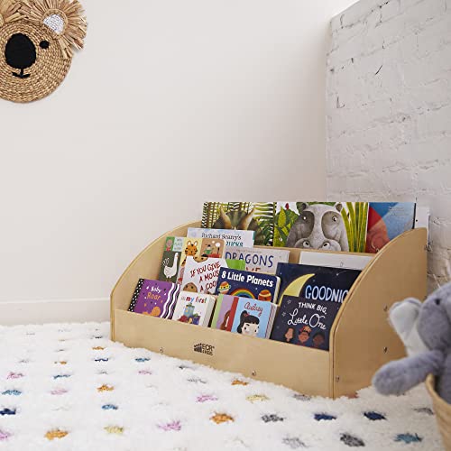 ECR4Kids Toddler Book Display, Beginner Bookshelf, White Wash