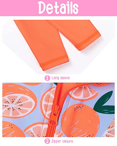 XFGIRLS Baby/Toddler Girls Swimsuit Long Sleeve One-Piece Bathing Suit Rash Guard