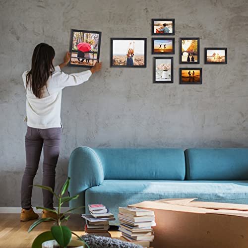 Giftgarden 10-Pack White Picture Frames for Various Sizes Photos, Two 8x10, Four 5x7, Four 4x6, Multi Assorted Modern Frame Collage for Wall or Tabletop Display