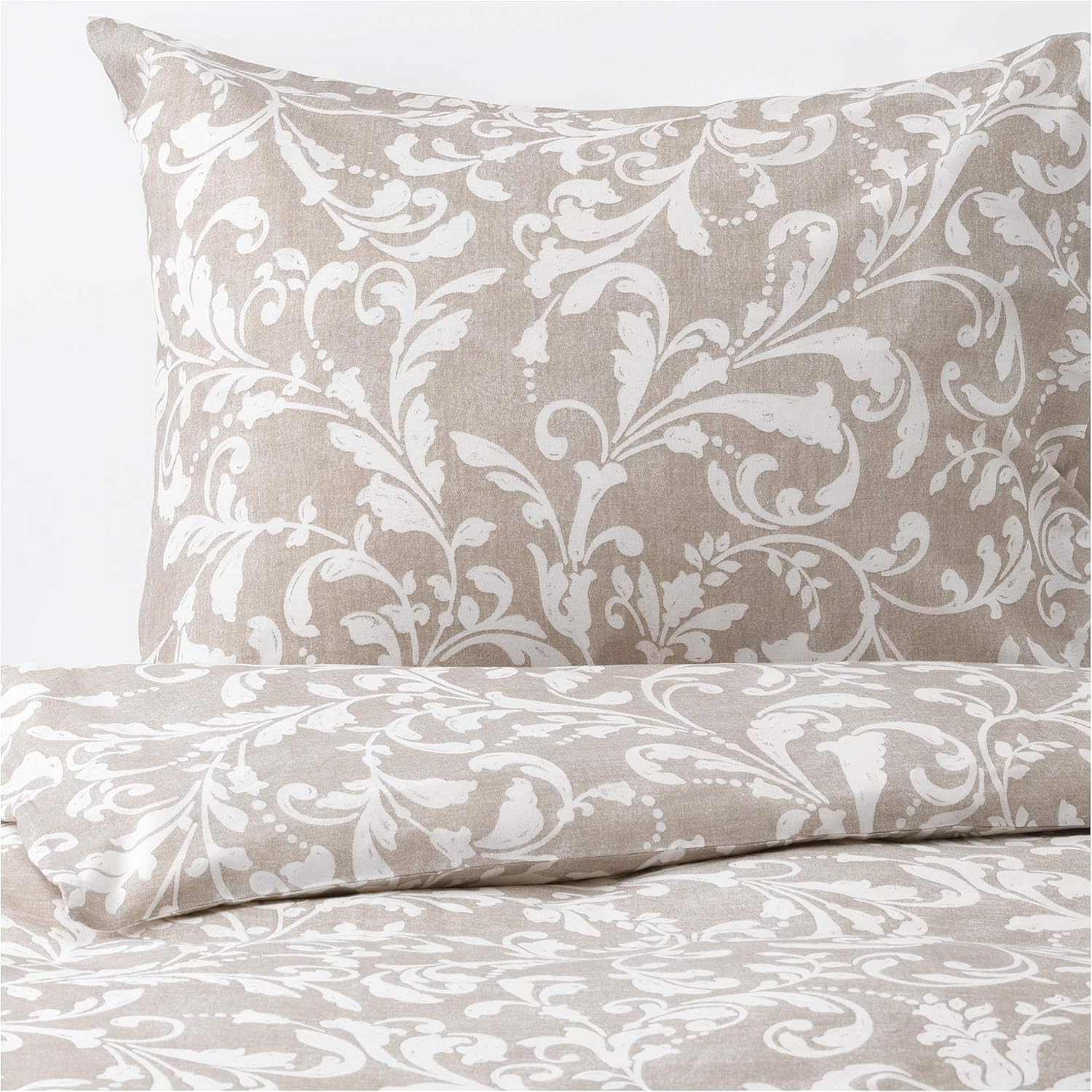 804.125.92 Duvet Cover and Pillowcase, Beige, White
