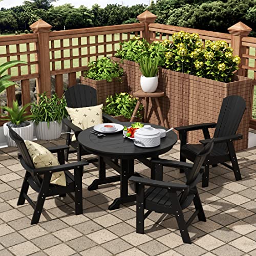 WO Outdoor Adirondack Dining Chair Lounger Seat Retro Beach Aesthetic Seat Furniture for Outside Restaurant Dining, Home, Balcony, Terrace, Lawn, Pool, Deck, Garden (Teak)