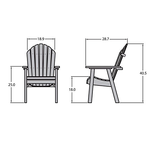 Sequoia Professional CM-CHRSQD2-CGE Commercial Grade Muskoka Adirondack Deck Dining Chair, Coastal Teak
