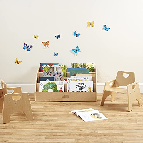 ECR4Kids Toddler Book Display, Beginner Bookshelf, White Wash