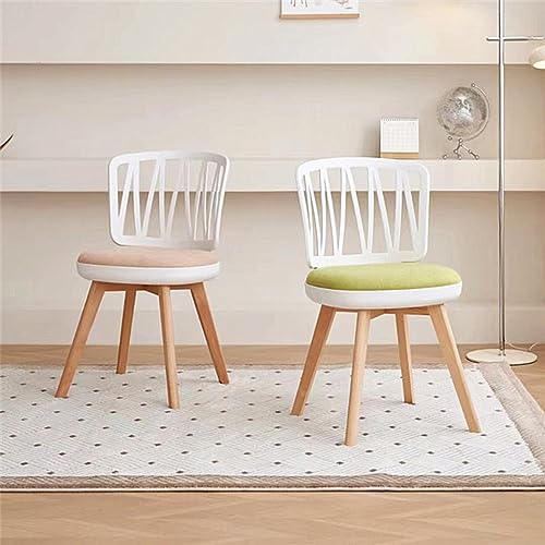 TemkIN Modern Plastic Dining Chairs Set of 4, with Wood Legs, Armless Lounge Chair, for Living, Bedroom Kitchen Restaurants, Quick Assembly (Color : Blue, Size : 44 * 53 * 80cm)