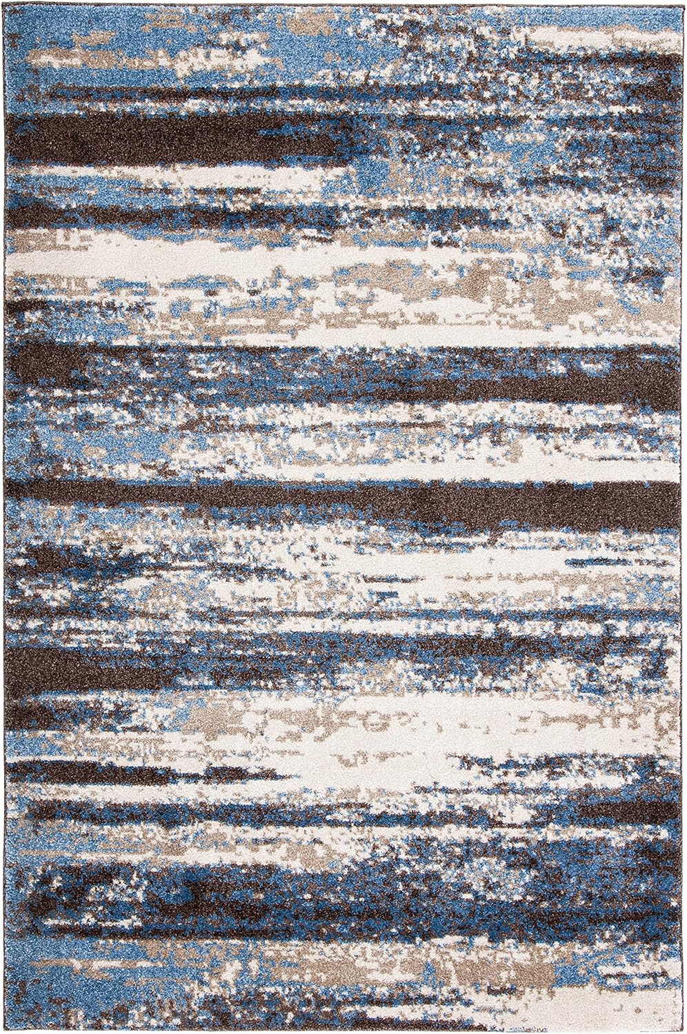 SAFAVIEH Retro Collection X-Large Area Rug - 12' x 18', Cream & Blue, Modern Abstract Design, Non-Shedding & Easy Care, Ideal for High Traffic Areas in Living Room, Bedroom (RET2138-1165)