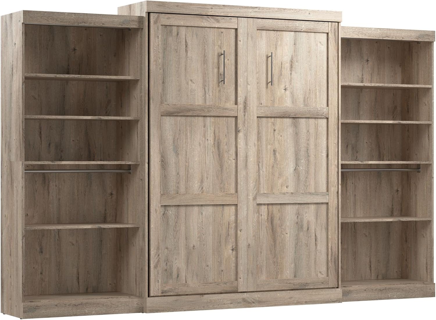 BESTAR Pur Murphy, Space-Saving Wall Bed for Multi-purpose Room, QUEEN, Rustic Brown