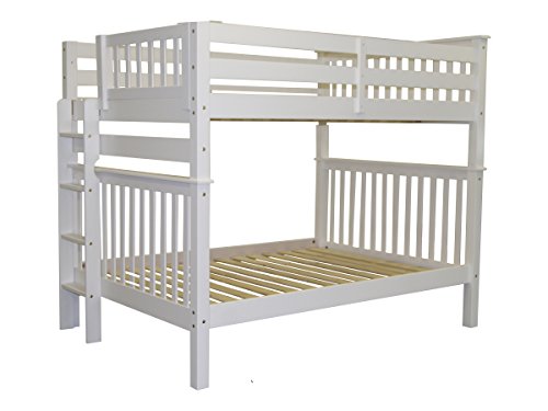 Bedz King Bunk Beds Full over Full Mission Style with End Ladder, Gray