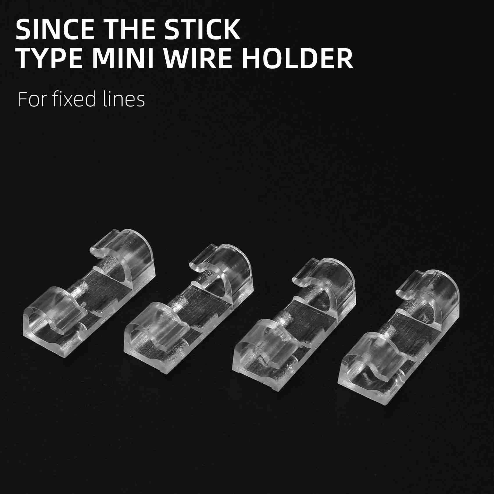 100PCS Cable Clips Cable Tidy Wire Holder Organiser Transparent