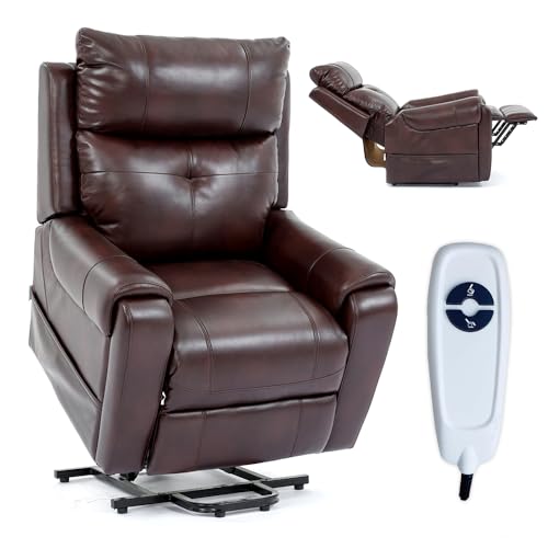 Recliner/Recliner Chairs for Adults/Lift Chair Recliners for Elderly,Faux Leather,USB Ports,3 Positions and Side Pocket (Common, 8107 Brown)