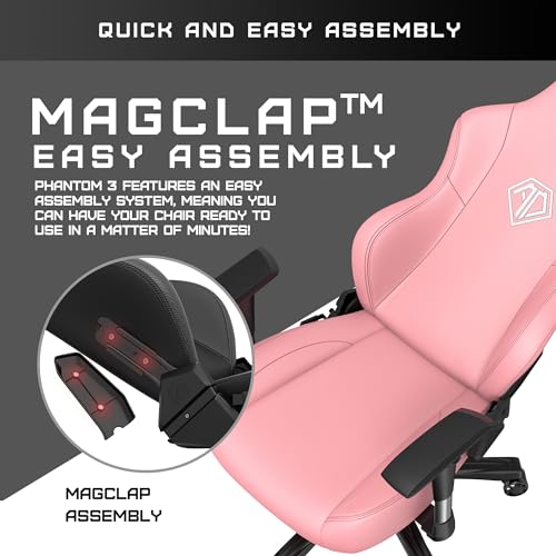 Anda Seat Phantom 3 Fabric Gaming Chairs for Adults - Large Wide Seat Gaming Chair with Lumbar Support, Comfortable Premium Video Gaming Seats with Headrest - Grey Gaming Chair with Cushion