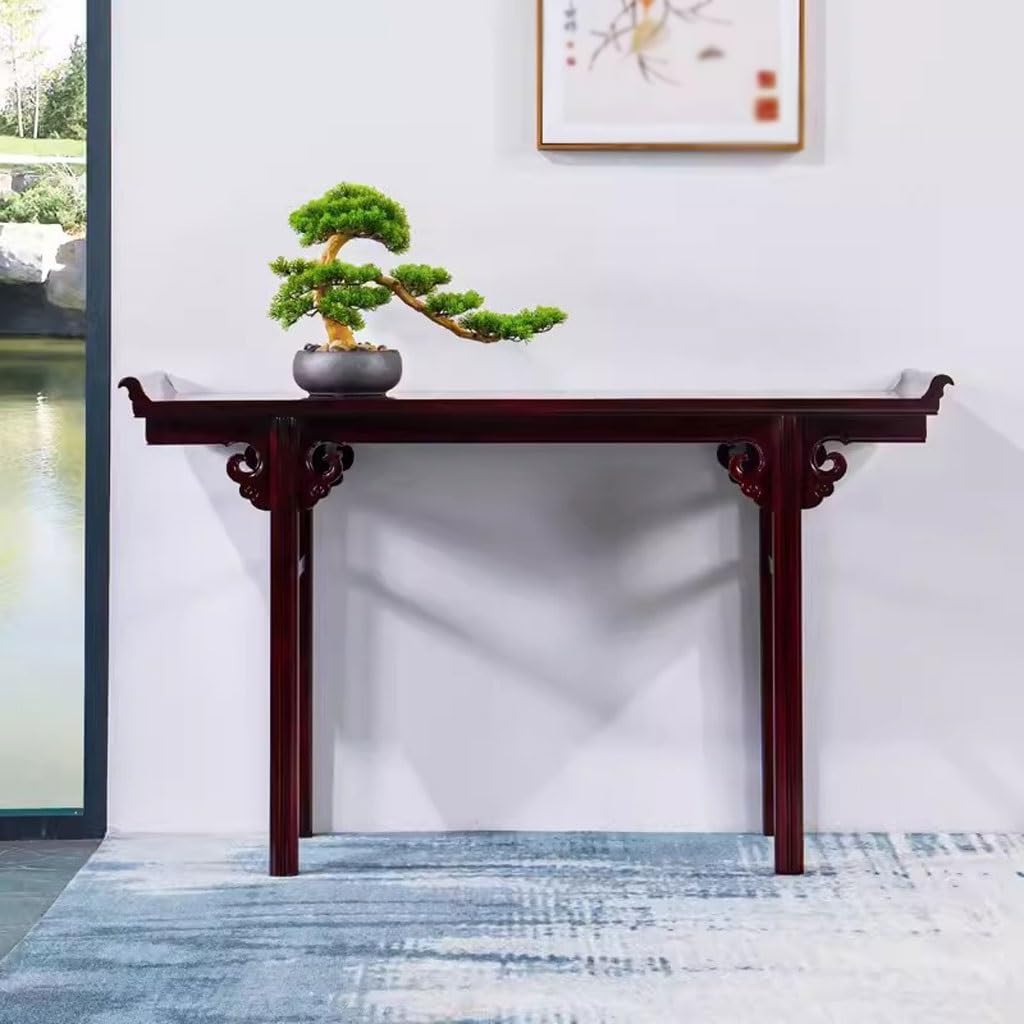Meditation Altar Table All Solid Wood Altar Table, Entrance Table, Buddhist Altar Chinese Altar Strip Table, Home Living Room Zen Buddhist Altar Table Tea Table Small Table