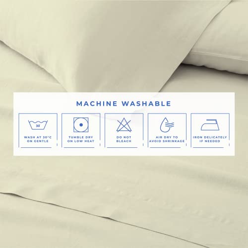 Kotton Culture 1200 Thread Count Sheet Set 4 Piece 100% Egyptian Cotton Luxurious Breathable Soft Cooling Cotton Sheets with Deep Pocket Snug Fit Smooth Sateen Weave (White, Queen)