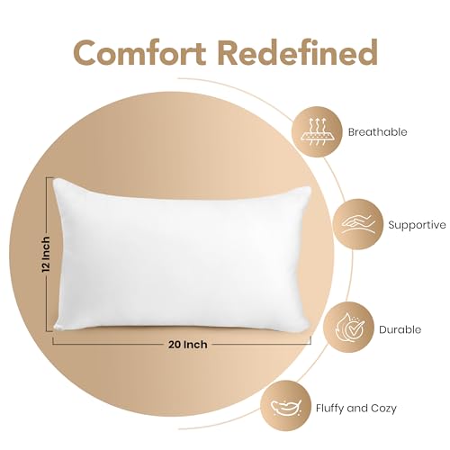 Utopia Bedding Outdoor Pillow Inserts 18 x 18 Inches (Pack of 2, White), Water Resistant Garden Throw Pillows for Patio and Porch Furniture