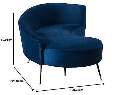 Safavieh Couture Home Evangeline Modern Glam Navy Velvet and Black Parisian Sofa